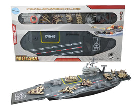31 Inch Toy Aircraft Carrier with Sound Effects and Jets Tanks Military Vehicles