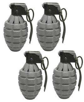 Gray Pineapple Hand Grenades with Sound Effects - 4 Pack