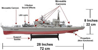 
              28 Inch Military Battleship Warship Cruiser Sound and Lights
            