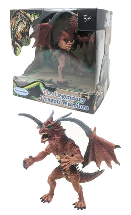 The Legendary Brown Winged Gray Horn Dragon Monster Small Figurine