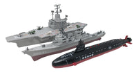 
              Toy Aircraft Carrier Submarine and Battleship Destroyer Combo with 8 Mini Fighter Jets
            