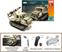 
              608 Pieces Military Missile Truck Remote Control Building Block Set
            
