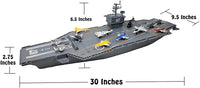 
              30 Inch Aircraft Carrier with Sound Effects and 12 Fighter Jets
            