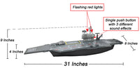 
              31 Inch Toy Aircraft Carrier with Sound Effects and Jets Tanks Military Vehicles
            
